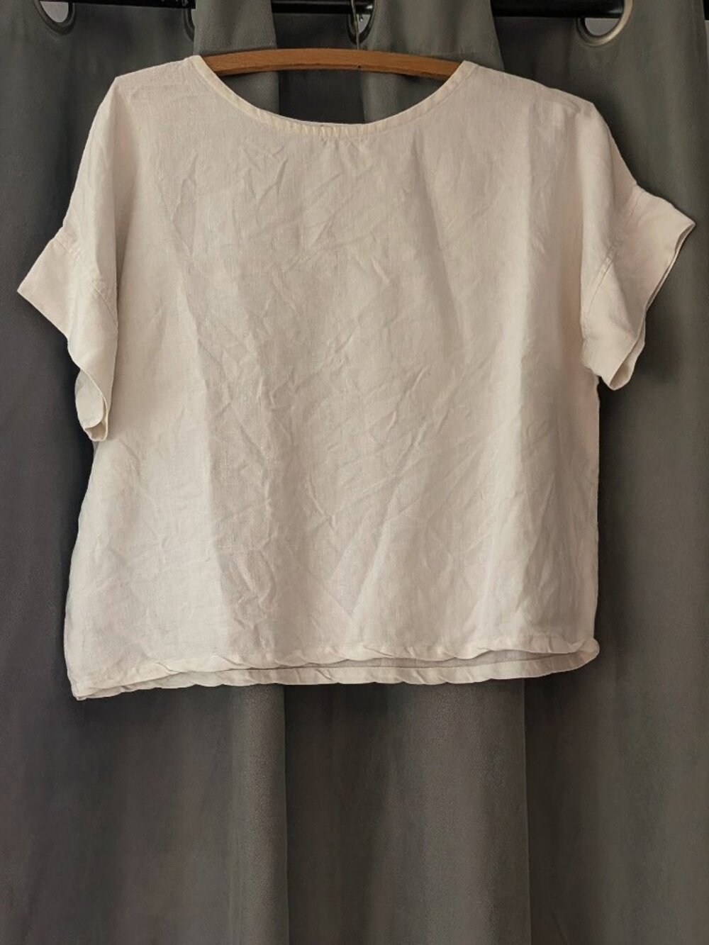 Elizabeth Suzann Georgia Tee — White 100% Linen, Size OSM